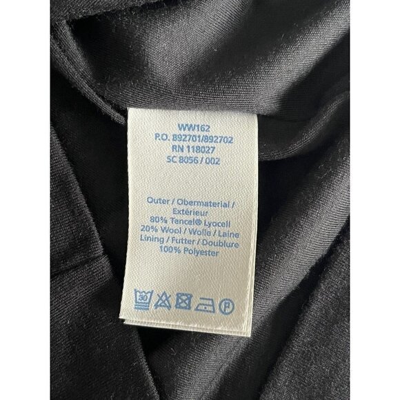 Boden Womens Sz 6 Long Black Long Sleeve Surplice Faux Wrap Ruched Side Dress 6L - Picture 6 of 8